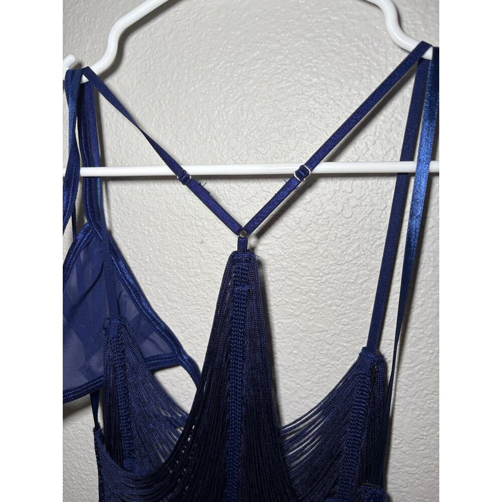 Dreamgirl Navy Fringe Mini Dress with Matching Panty – Size S - Picture 9 of 15